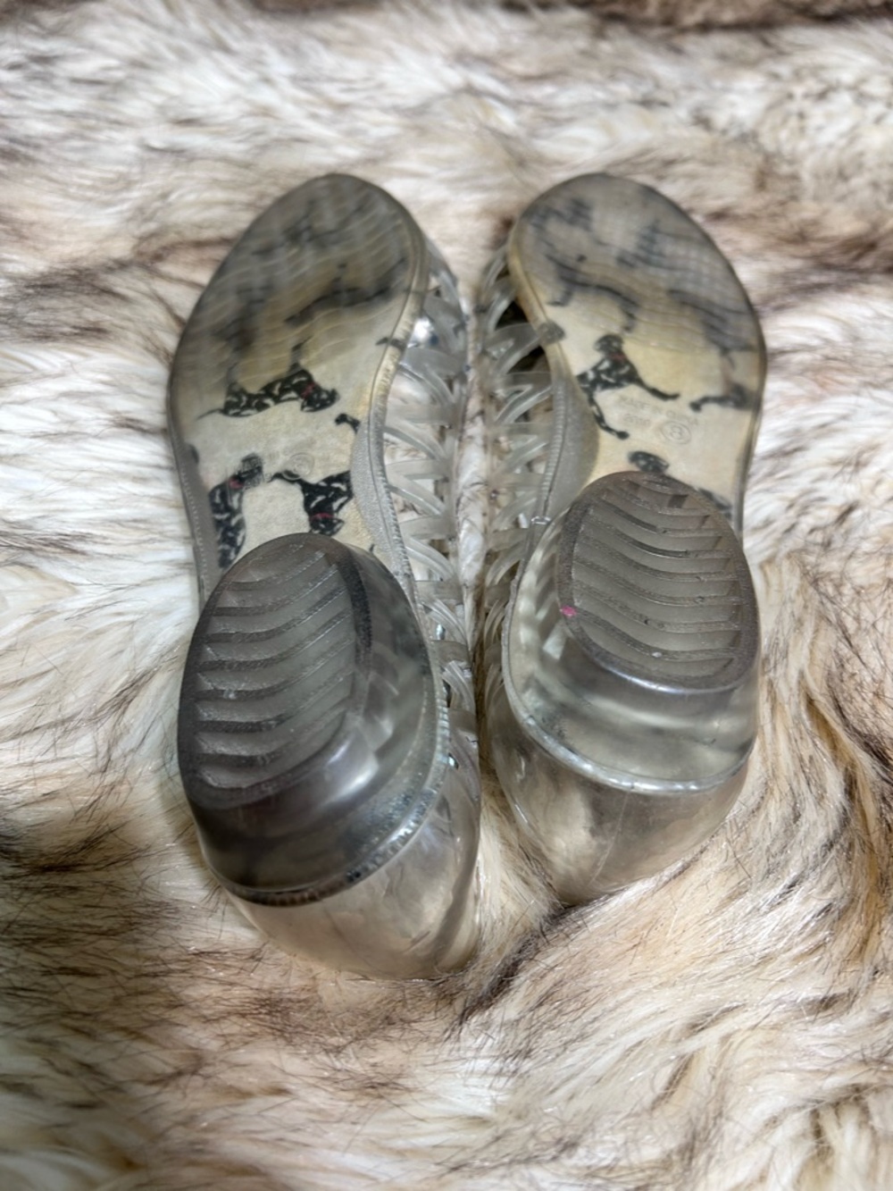 Stuart Weitzman Silver Clear Jelly Ballet Flats with Bow - Picture 3 of 6
